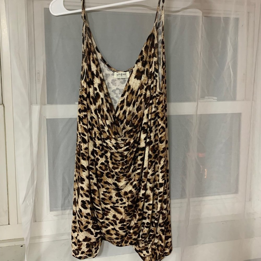 2 for $5-Leopard umgee USA Spaghetti Strap Top Size M